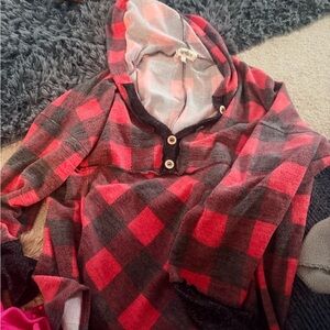 OshKosh B'gosh Plaid Hoodie with Button Accents